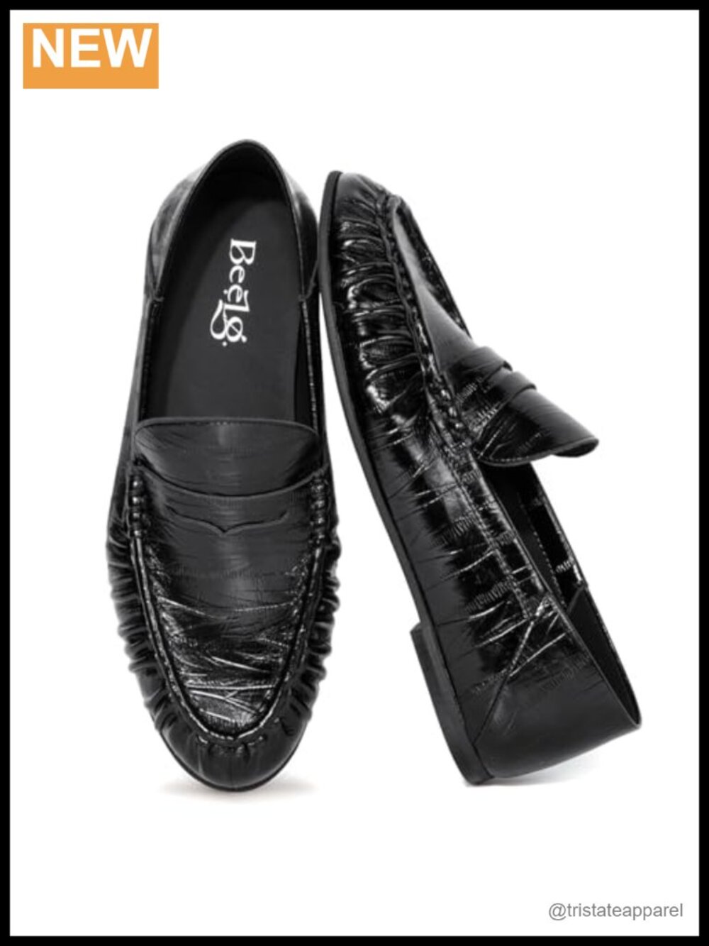 Penny Loafers Ruched Faux Leather Moc Toe Slip-On Flat Women